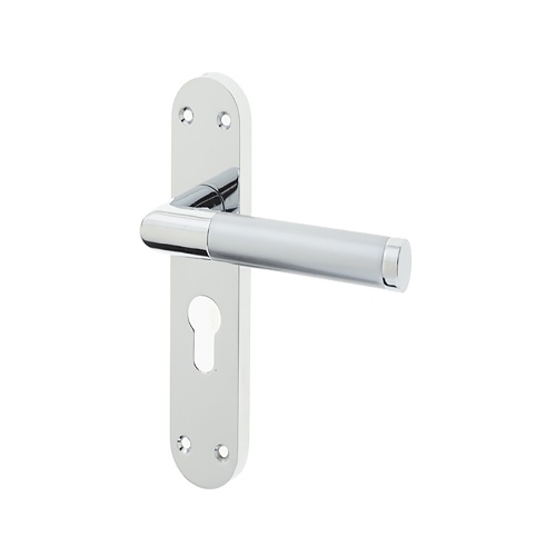 Jedo Mitred Suite Door Handle Polished Chrome/Satin Chrome