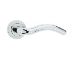 Frelan Flow Door Handle on Rose