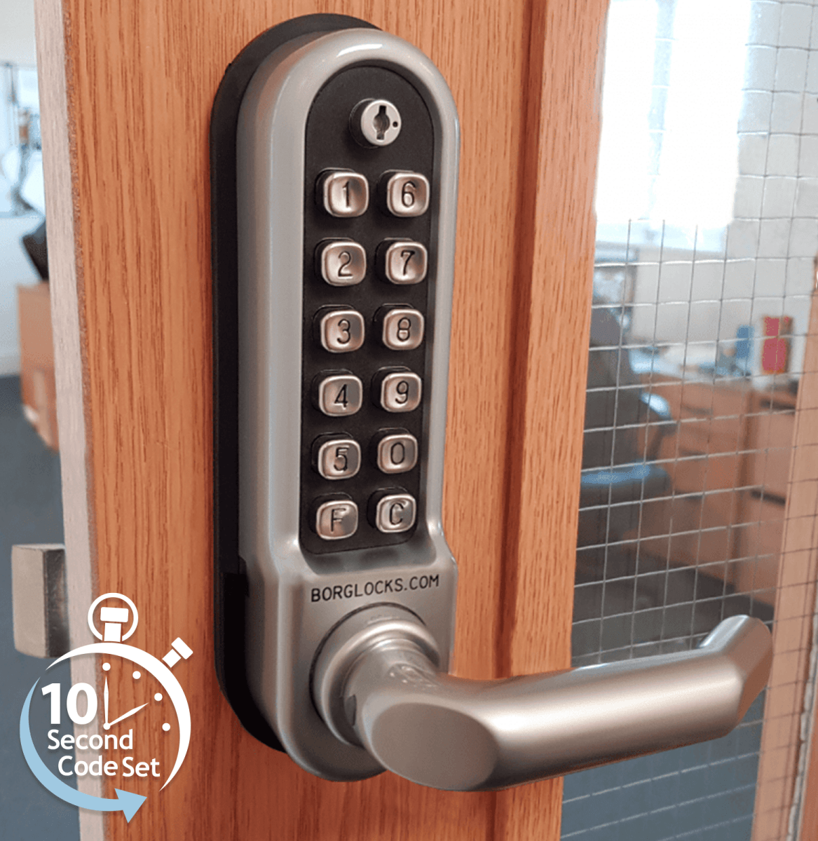 BL5008 ECP - Medium/heavy duty, round bar handle ECP keypad with fittings to suit leading panic hardware