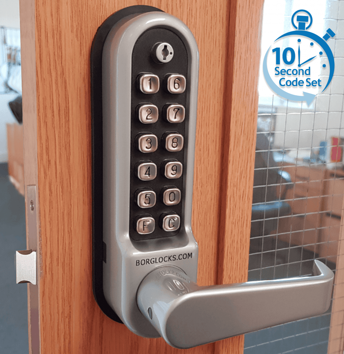 BL5453 ECP - Back to back flat bar keypads with 60mm backset lockcase & on the door code change function