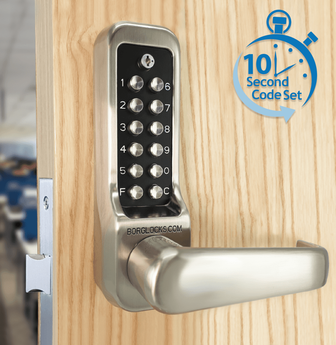 BL7003 ECP - Heavy duty lever turn keypad with internal lever handle, mortice lockcase & on the door code change functionality