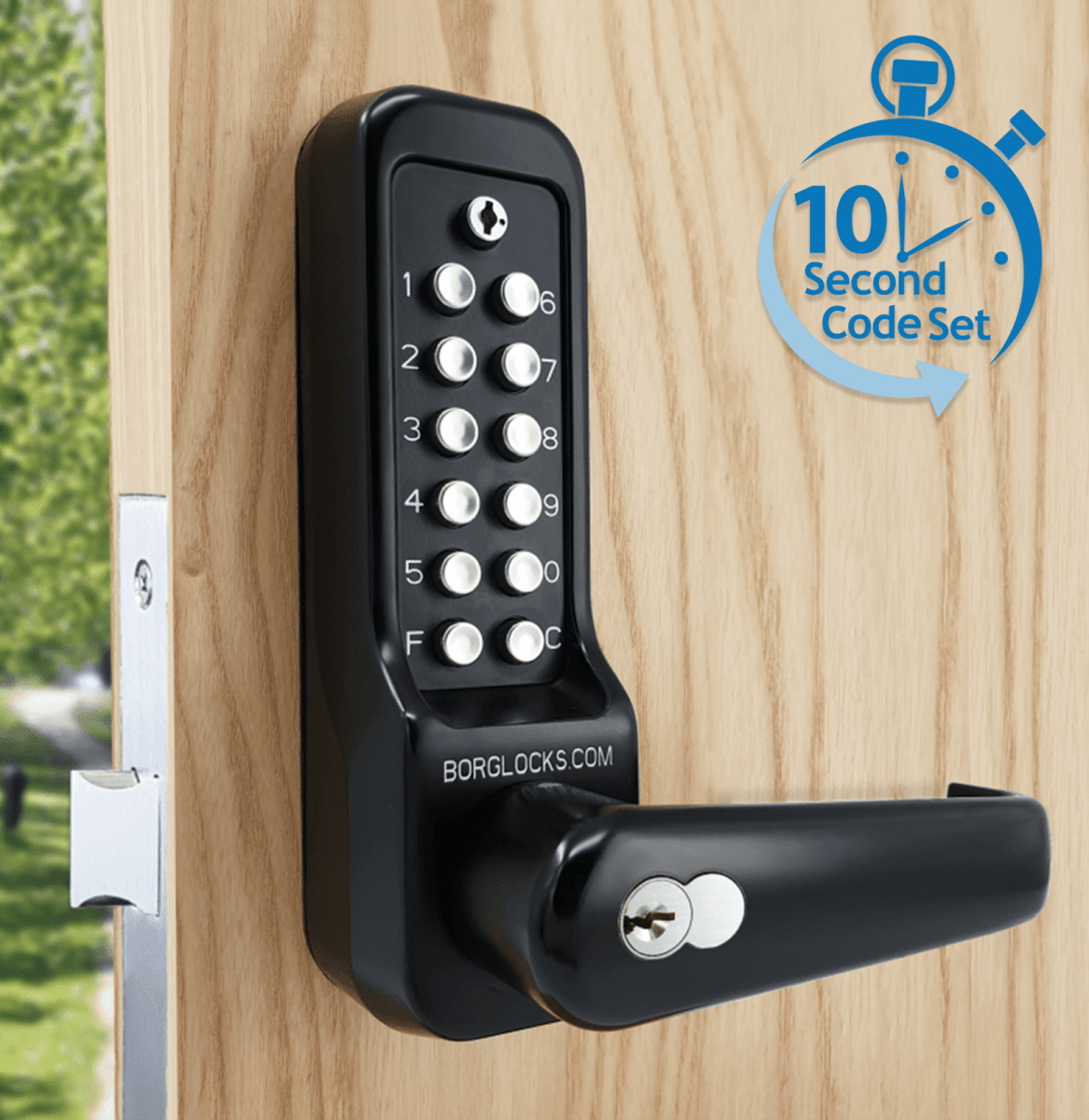 BL7703 ECP MG Pro - Heavy duty lever turn keypad with internal lever handle, sash lockcase, key override & on the door code change functionality