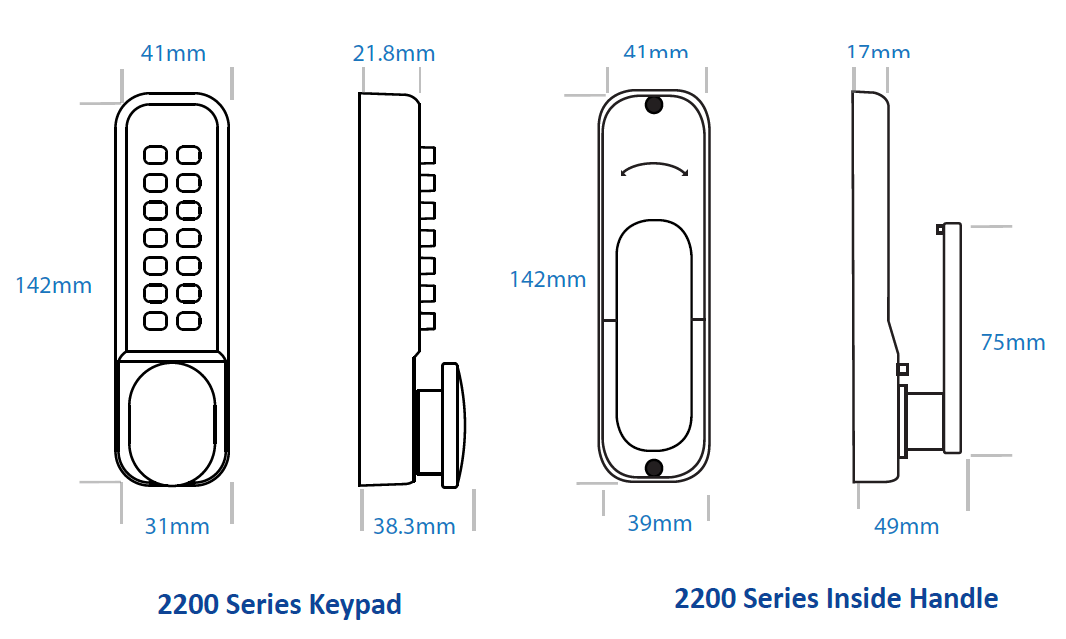 BL2002 - 28mm ali | Digital Door Lock | Borg Locks | Matrix Hardware