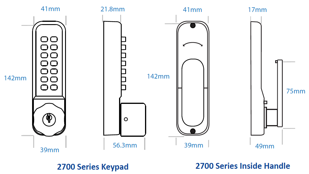 BL2702 ECP - 28mm | Digital Door Lock | Borg Locks | Matrix Hardware