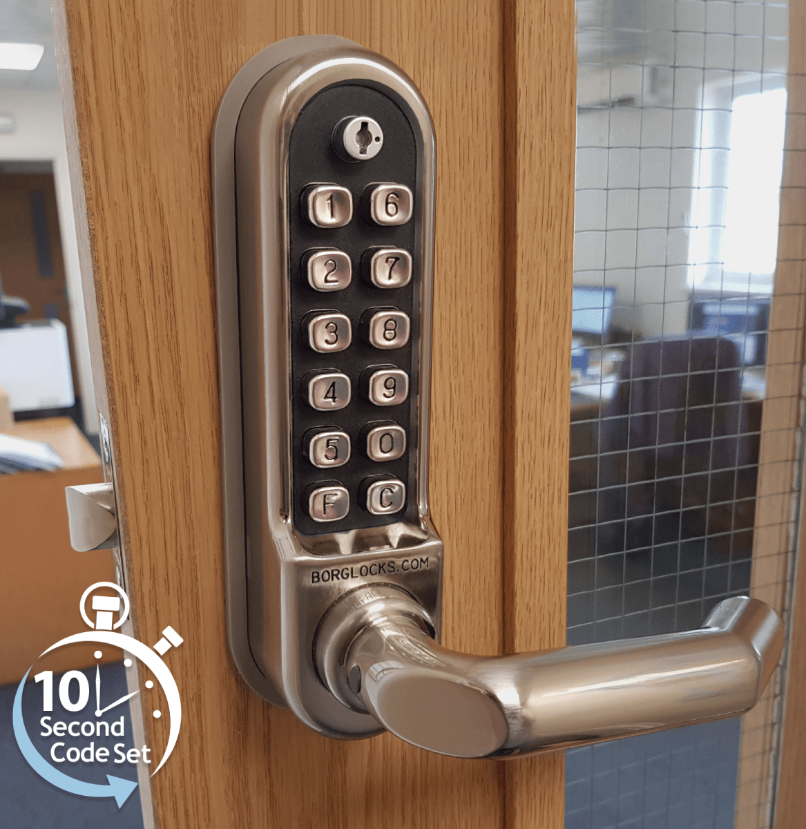 BL5051 ECP - Back to back round bar keypads with a tubular latch & on the door code change function