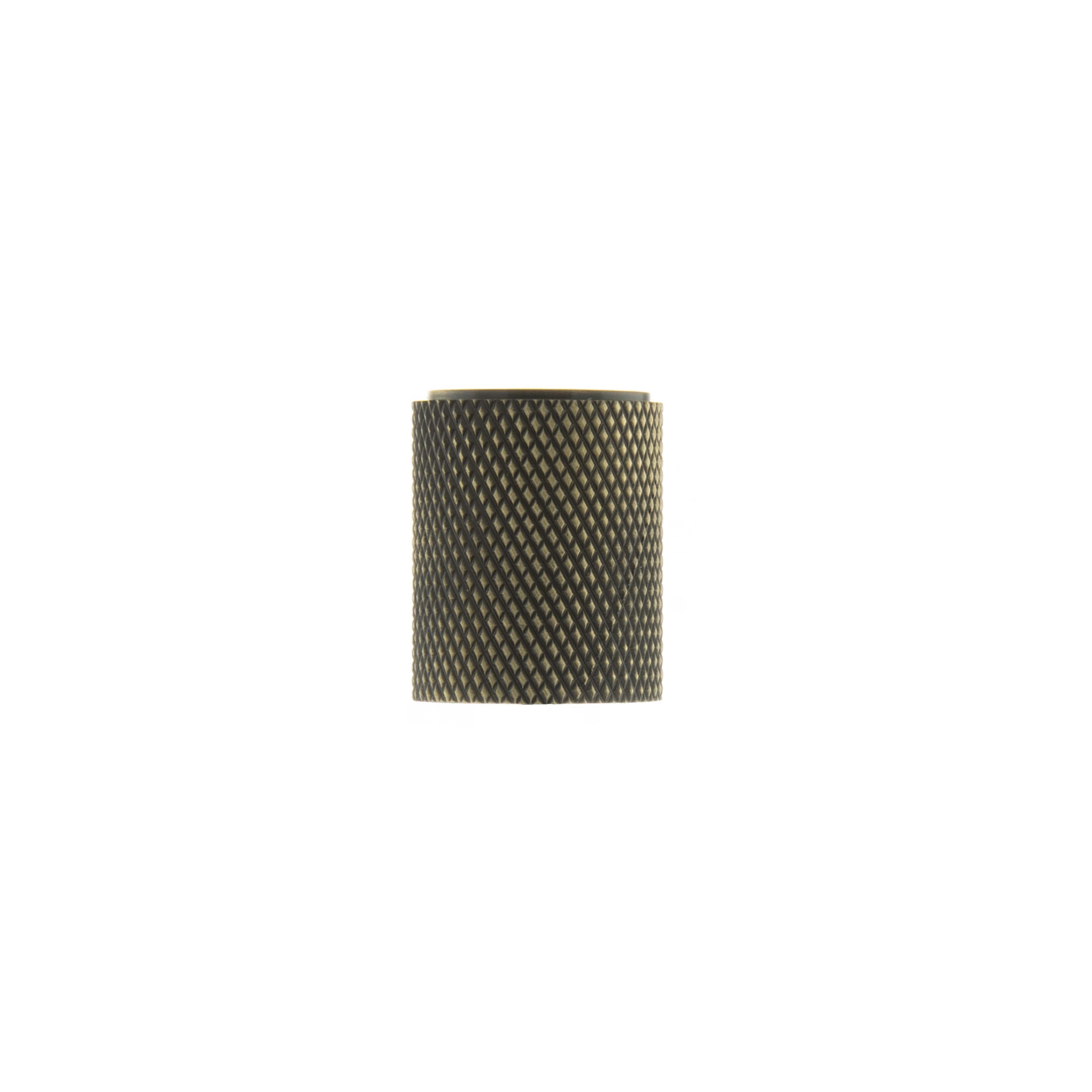 Millhouse Brass Watson Cylinder Knurled Cabinet Knob on Concealed Fix - Antique Brass