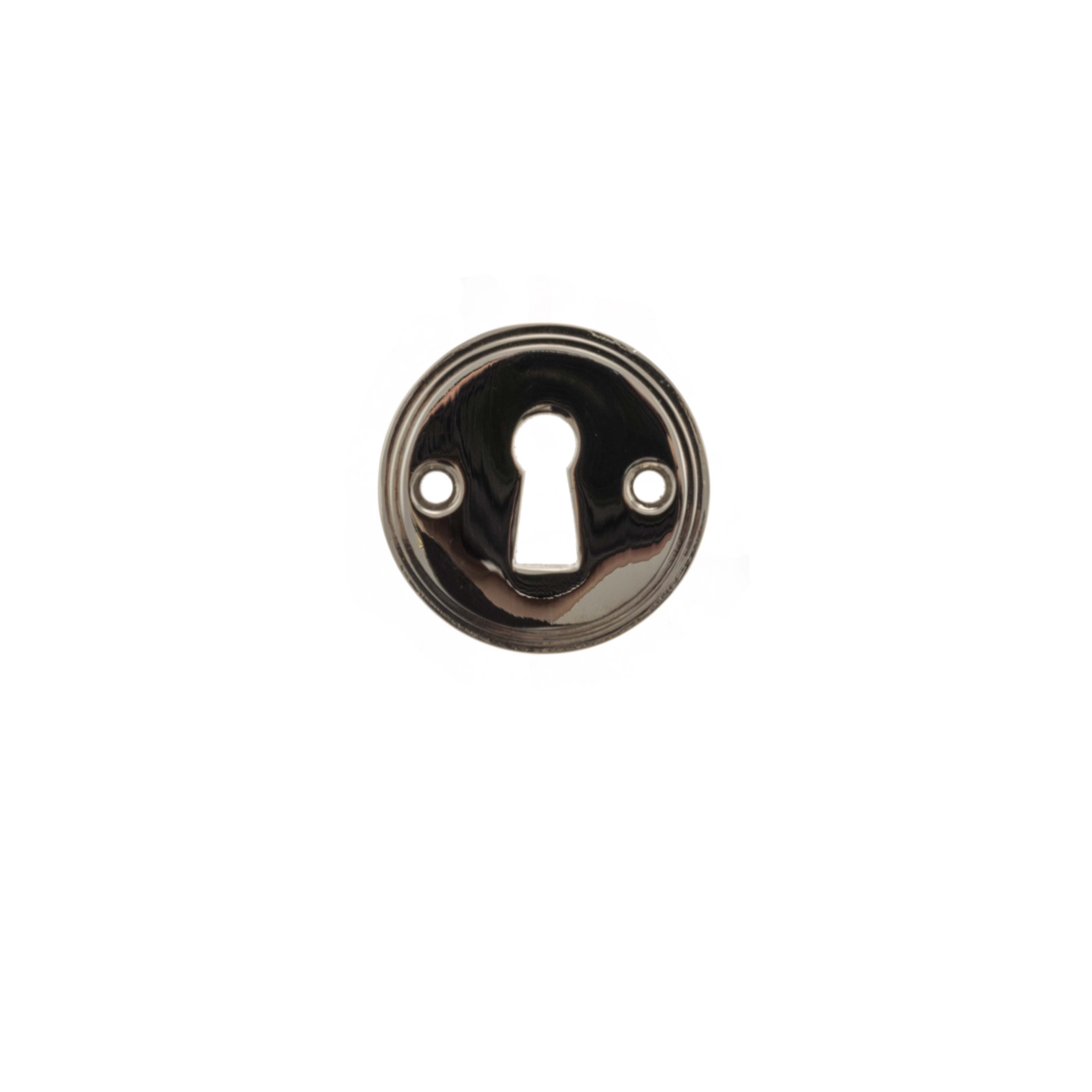 Millhouse Brass Solid Brass Open Key Hole Escutcheon - Polished Nickel