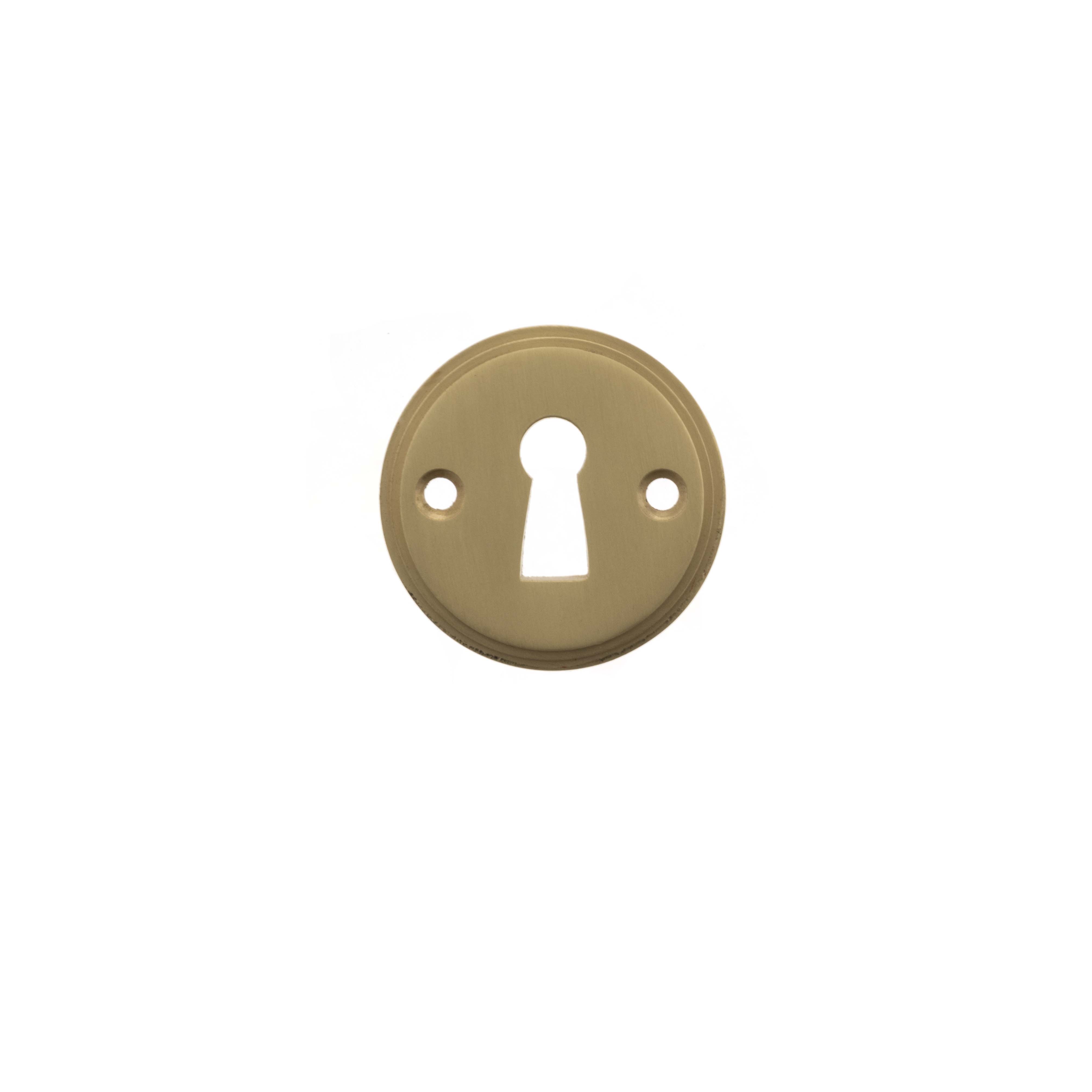 Millhouse Brass Solid Brass Open Key Hole Escutcheon - Satin Brass