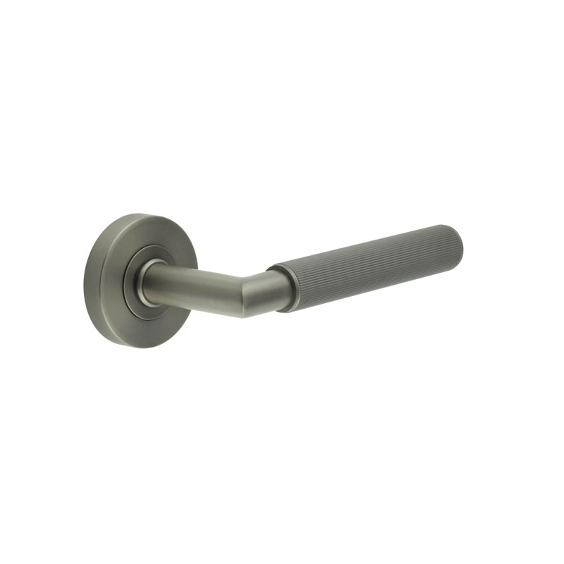 Stainless Steel Linear Knurled Lever on Rose