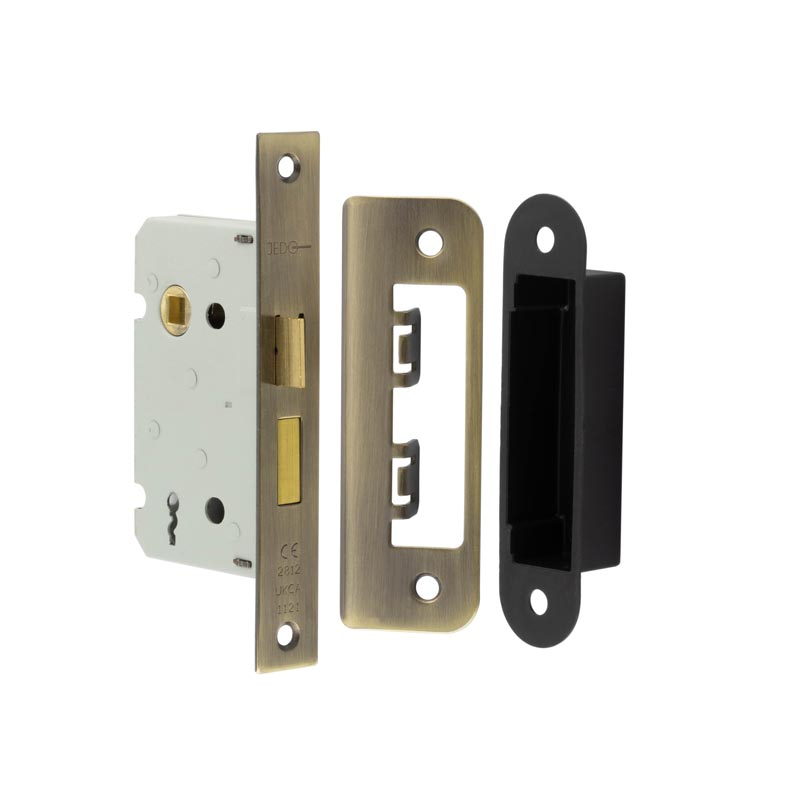 Jedo 2 Lever Sashlocks with Square Forend & Radiused Strike Plate