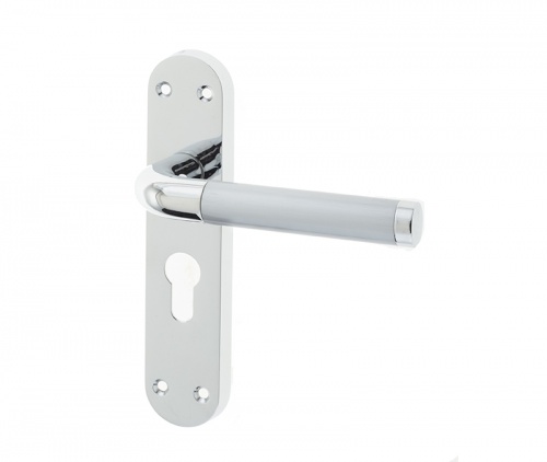 Jedo Twin Suite Door Handle Polished Chrome/Satin Chrome