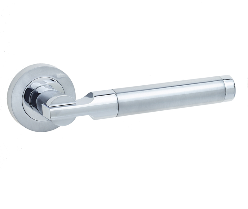Jedo Lydia Door Handle on Rose Polished Chrome/Satin Chrome