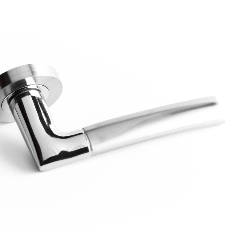 Jedo Lorenzo Door Handle on Rose Polished Chrome/Satin Chrome