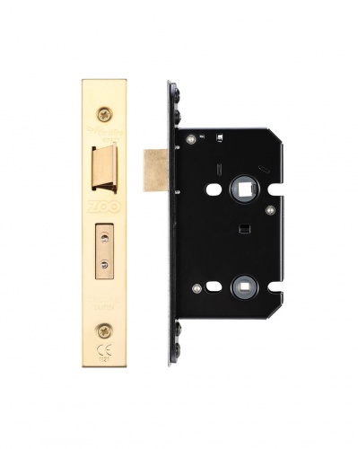 Bathroom Lock - 64mm C/W PVD Forend and Strike