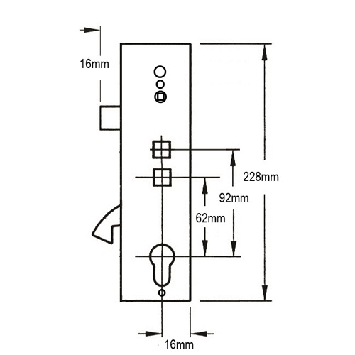 Lockmaster Lockcase Hook And Double Spindle Unsprung Mechanism