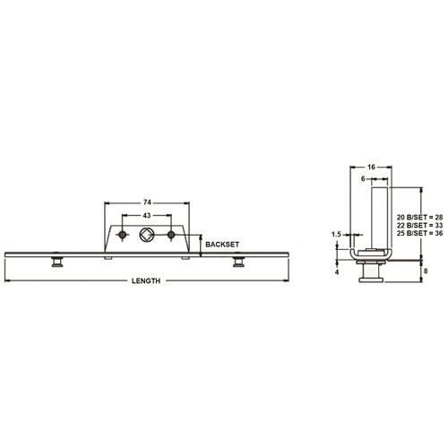 Avocet Slimline U-Rail Offset Espag