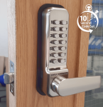 BL2421 ECP - Tubular latch, back to back free turning lever handle keypads & ECP coding chamber