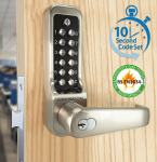 BL7703 ECP - 30/60 min fire tested heavy duty lever turn keypad with internal lever handle, sash lockcase, key override & on the door code change functionality