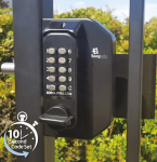 BL3080 - Mini gate lock with knob keypad, inside push/pull pad & concealed code change