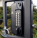 BL3100DKO ECP - Metal gate lock with anti climb knob turn ECP keypad, 65-80mm latchbolt, inside holdback paddle handle & key override