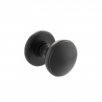 Millhouse Brass Edison Solid Brass Domed Mortice Knob on Concealed Fix Rose - Matt Black