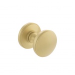 Millhouse Brass Edison Solid Brass Domed Mortice Knob on Concealed Fix Rose - Satin Brass