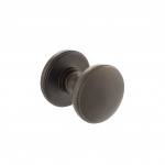 Millhouse Brass Edison Solid Brass Domed Mortice Knob on Concealed Fix Rose - Urban Dark Bronze