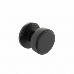 Millhouse Brass Harrison Solid Brass Knurled Mortice Knob on Concealed Fix Rose - Matt Black