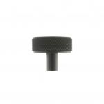 Millhouse Brass Hargreaves Disc Knurled Cabinet Knob on Concealed Fix - Matt Black