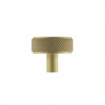 Millhouse Brass Hargreaves Disc Knurled Cabinet Knob on Concealed Fix - Satin Brass