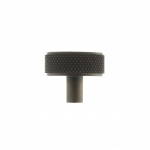 Millhouse Brass Hargreaves Disc Knurled Cabinet Knob on Concealed Fix - Urban Dark Bronze