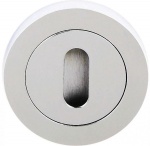 Millhouse Brass Key Escutcheon on Round Rose - Polished Chrome