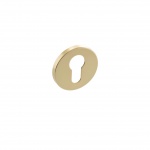 Millhouse Brass Euro Escutcheon on 5mm Slimline Round Rose - Polished Brass