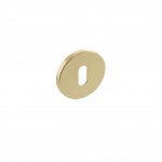 Millhouse Brass Key Escutcheon on 5mm Slimline Round Rose - Polished Brass