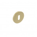 Millhouse Brass Key Escutcheon on 5mm Slimline Round Rose - Satin Brass