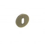 Millhouse Brass Key Escutcheon on 5mm Slimline Round Rose - Yester Bronze