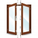 ERA 5345 French Door Kit Plain Style Timber