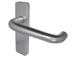 Frelan 19mm Round Bar Door Handle on Plate Satin Anodised Aluminium