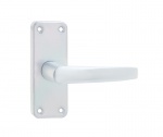 Frelan Contract Door Handle On Plate Satin Anodised Aluminium