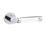 Jedo Milo Door Handle on Rose With Plain Glass Lever