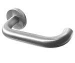 Orbit 19mm Door Handle on 5mm Sprung Rose Grade 304 Satin Stainless Steel