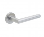 Julian Door Handle on Rose Grade 201 Satin Stainless Steel