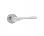 Stainless Steel Vecta Door Handle on Rose Grade 304 Satin Stainless Steel