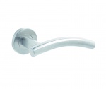 Arched Door Handles on Rose Grade 201 Satin Stainless Steel
