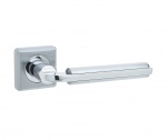 Frelan Athena Door Handle on Rose Polished Chrome/Satin Chrome