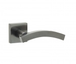 Frelan Kubus Curved Door Handle on Rose