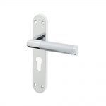 Jedo Mitred Suite Door Handle Polished Chrome/Satin Chrome