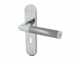 Jedo Mitred Suite Door Handle Polished Chrome/Satin Chrome