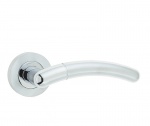 Frelan Inoxia Door Handle on Rose Polished Chrome/Satin Chrome