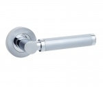 Frelan Avantime Door Handle on Rose Polished Chrome/Satin Chrome